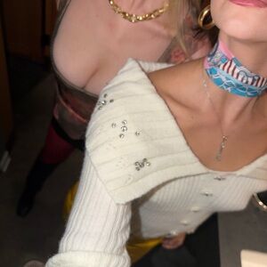 Cream Knit off the shoulder sweater